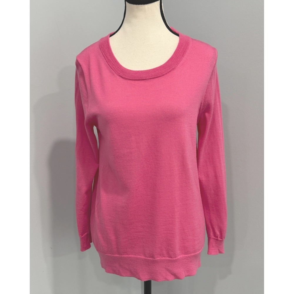 J.Crew Womens Pink 100% Merino Wool Long Sleeve Crew Neck Sweater Size M